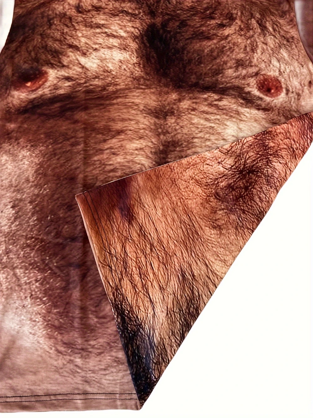 Color: Beige, Size: XXL - Men's 3D Belly Print T-Shirt Crew Neck Short Sleeve Regular Version Four Seasons Casual Streetwear Summer Light Fashion Top