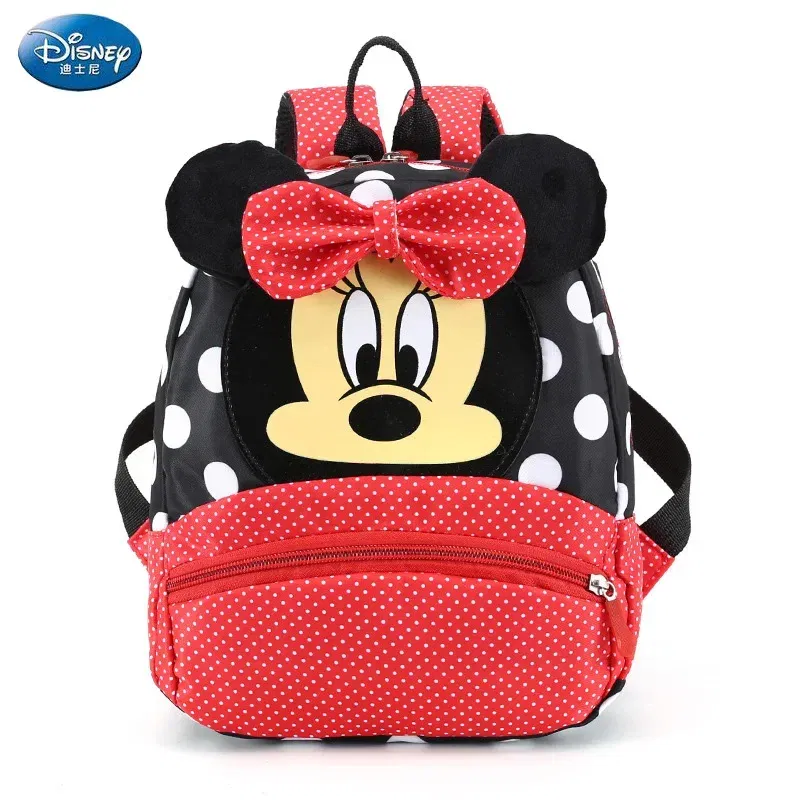 Color: black - Disney Cartoon Backpack For Baby Boys Girls Minnie Mickey Mouse Children Lovely Schoolbag Kindergarten Schoolbag Kids Gift