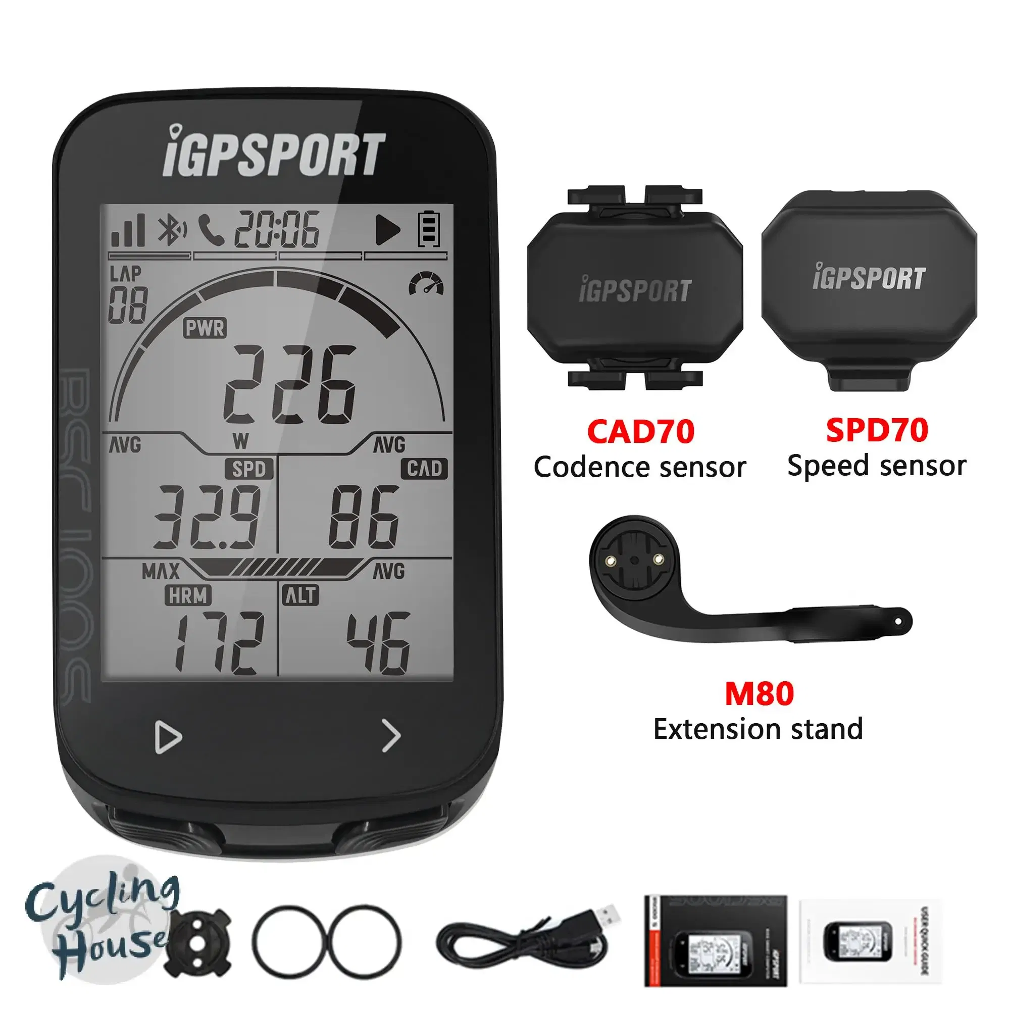 Color: WHITE - Igpsport Bsc100s Bicycle Computer Outdoor Riding Odometer Candence Sensor Mtb Road Bike Igs 100s Speedometer Ant+ Gps