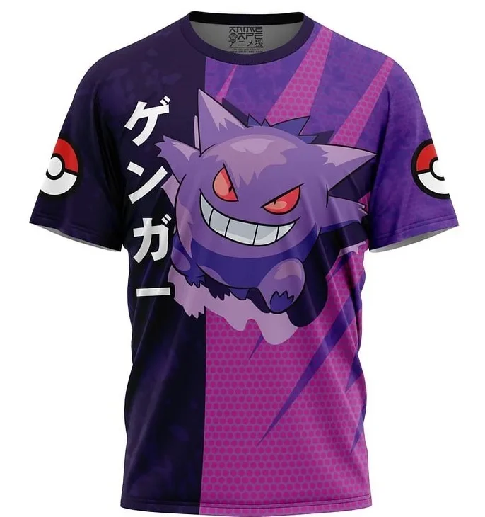 Color: black, Size: XL - ?€Miniso) Pokemon Men's Casual Wear T Shirts Cartoon Children Round Neck Short Sleeves Summer Clothing Pikachu Cartoon Print Tops