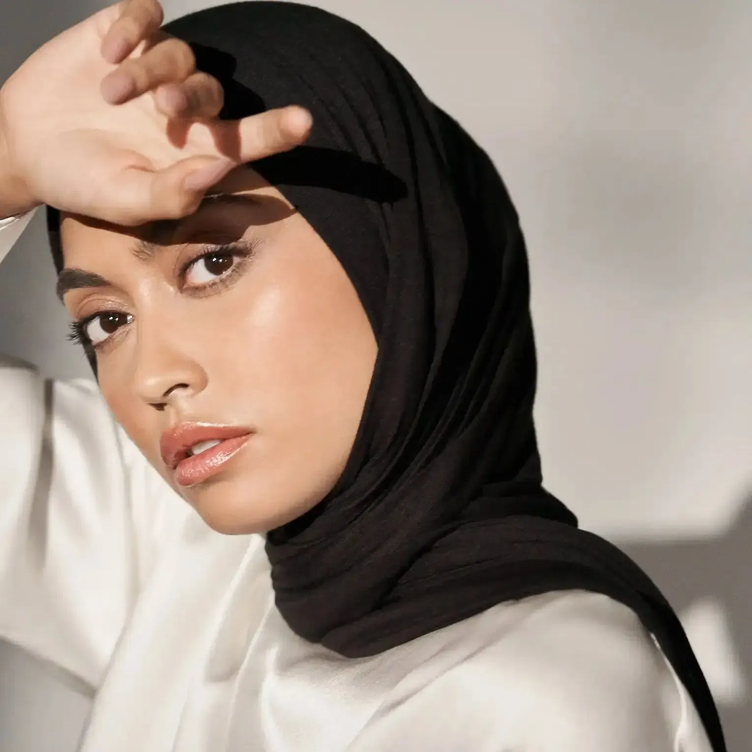 Color: Desert Camouflage - Premium Instant Jersey Hijab Scarf Solid Muslim Long Scarves Turban Shawl Elastic Cotton Arab Headscarf Head Wraps Saudi Hijabs