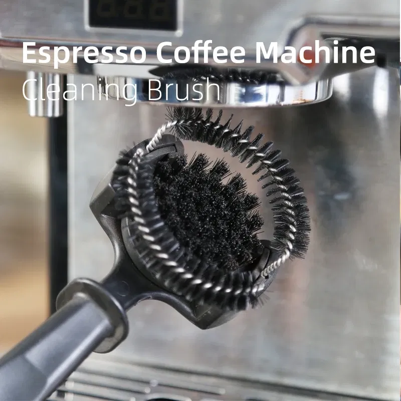Color: GRAY - 51/58mm Coffee Machine Brush Cleaner Removable Coffee Maker Espresso Group Head Semi-automatic Kitchen Cleaning Tool