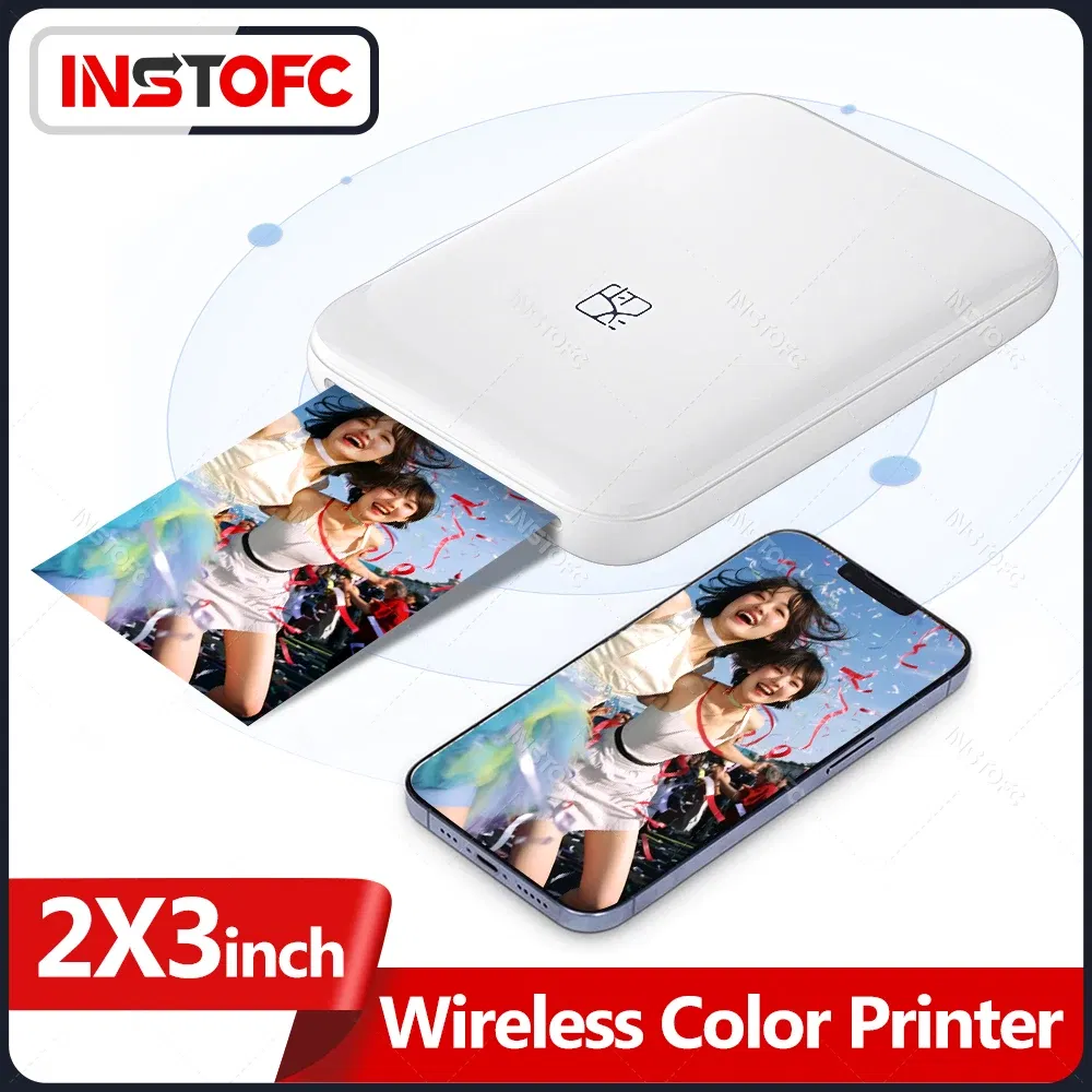color: black, Ships From: CHINA - Top MT53 Color Photo Wifi Printer Portable Mobile Phone Mini Bluetooth Handheld Pocket Printing Machine 2x3 inch Sticky-Backed
