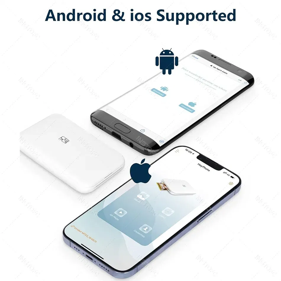 color: black, Ships From: CHINA - Top MT53 Color Photo Wifi Printer Portable Mobile Phone Mini Bluetooth Handheld Pocket Printing Machine 2x3 inch Sticky-Backed