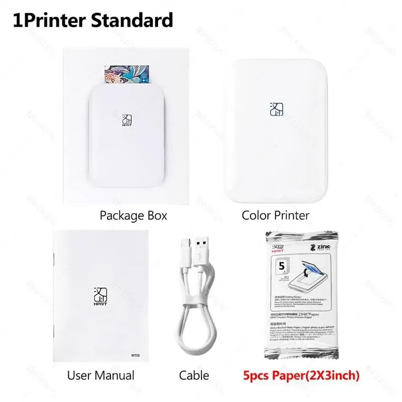 color: black, Ships From: CHINA - Top MT53 Color Photo Wifi Printer Portable Mobile Phone Mini Bluetooth Handheld Pocket Printing Machine 2x3 inch Sticky-Backed