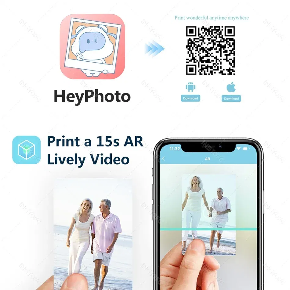 color: black, Ships From: CHINA - Top MT53 Color Photo Wifi Printer Portable Mobile Phone Mini Bluetooth Handheld Pocket Printing Machine 2x3 inch Sticky-Backed