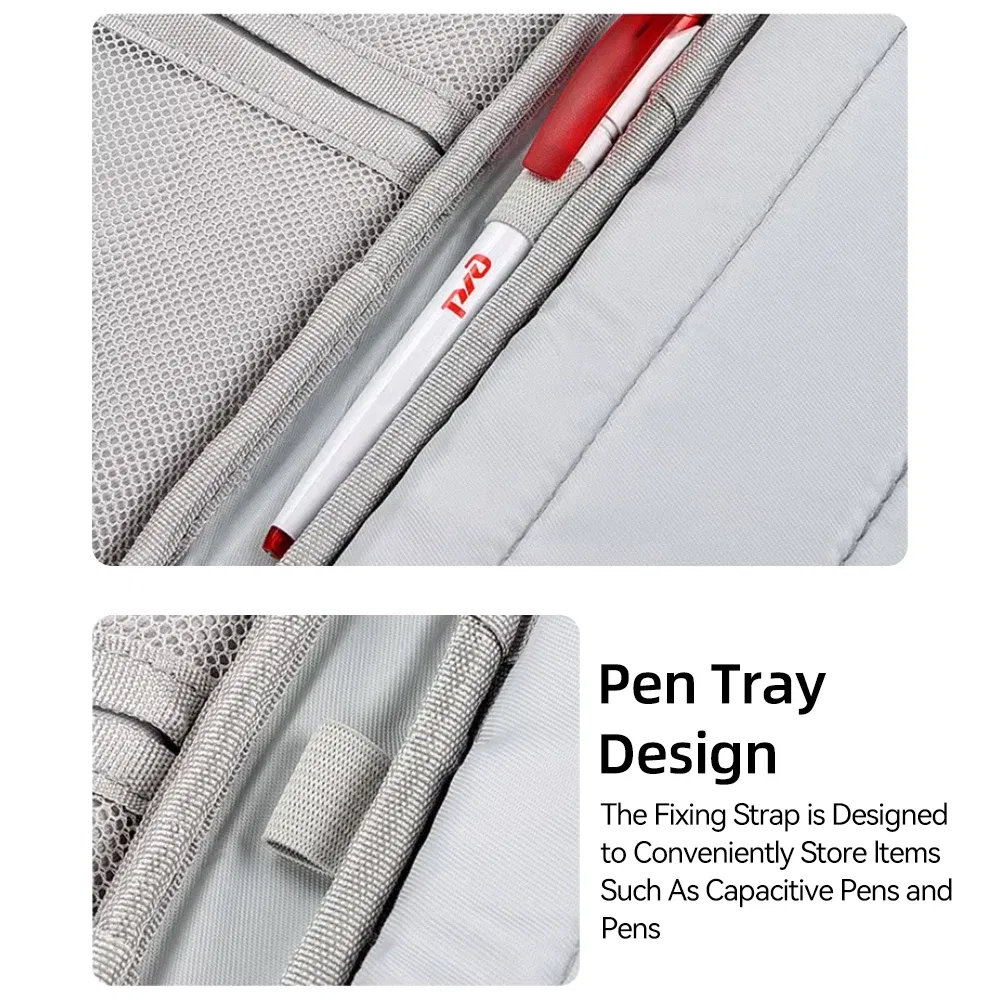 Color: Beige, Size: 13" - Tablet Handbag Case for 10-13 Inch iPad Case Fits iPad Air 10.9 inch iPad Pro 11 M2 iPad 10th Samsung Xiaomi Lenovo Multi Pocket