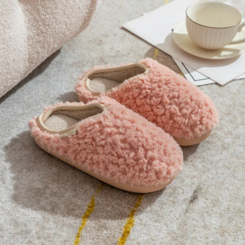 Color: Straw, Shoe Size: 40-41, Ships From: CHINA - Crestar Warm Fluffy Women Slippers Winter New Indoor Soft Sole Fuzzy Bedroom Flat Slides Non-slip Fleece Lind Fur House Slippers