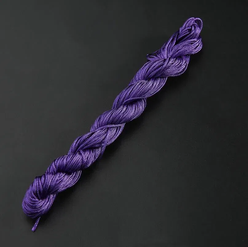 Color: Brown - 24m Polyester Braided Jade Thread For DIY Handmade Necklace Bracelet Trinket Pendant Braided Accessories Jewelry Making Finding