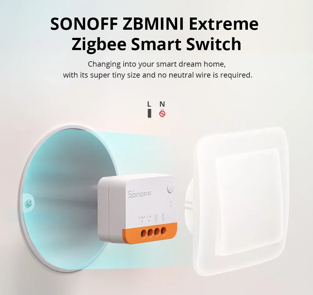 Bundle: Bundle5, Ships From: CHINA - SONOFF ZBMINI L2 Extreme ZigBee Smart Switch No Neutral Wire Required DIY Two-Way Control with Zigbee Hubs Bridge Alexa Google