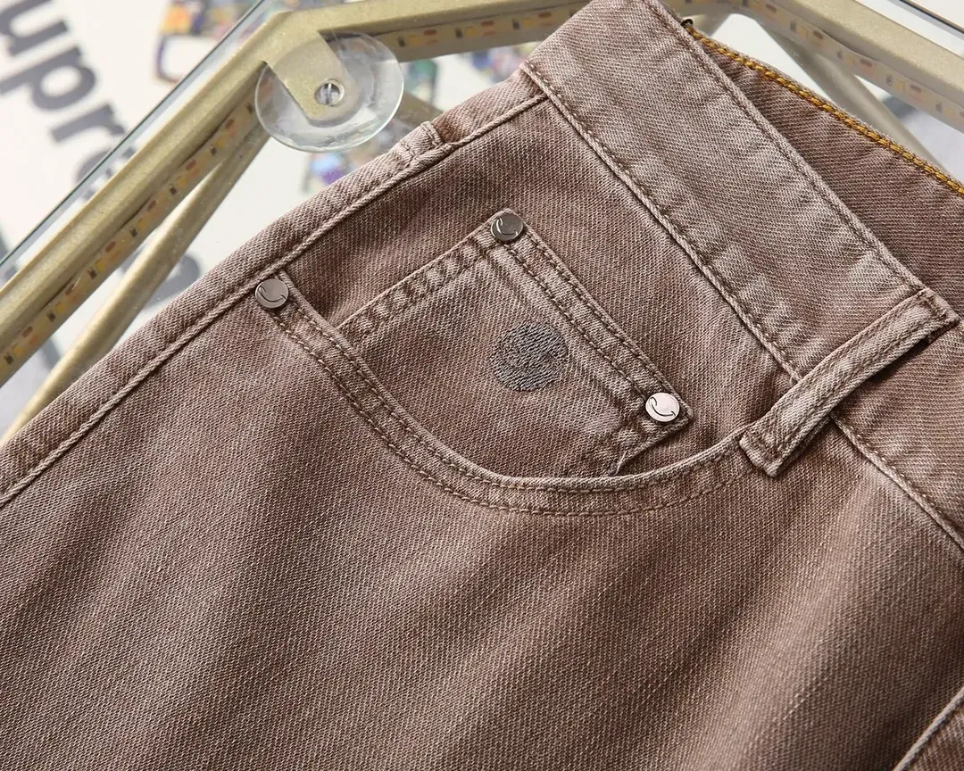 BILLIONAIRE BLSK CPRT Jeans Thin Cotton Men 2025 Spring Summer new Business Embroidery Straight outdoors Big size 30-40 Pants