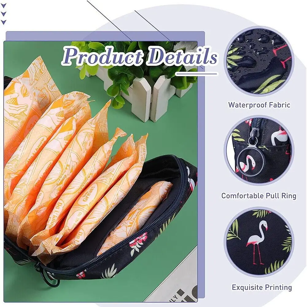 Color: Gold - Girl Napkin Credit Card Holder Headphone Case Coin Clip Sanitary Bag Change Purse Tamper-Proof Storage Bag Sanitary Mat Bag