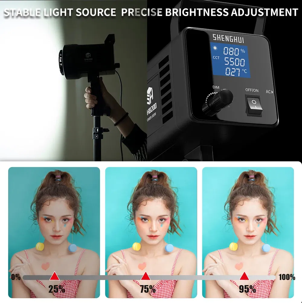 Color: WHITE, Ships From: CHINA - 100W Photography LED Video Light  Daylight-Balanced Sun Lamp for Portrait Flash Studio Accessories Youtube Live
