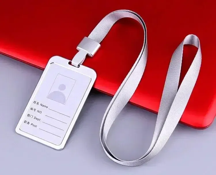 Color: Red Bronze - Aluminum Alloy Card Cover Case Women Men Work Name Bank ID Card Holders Business Badge Case Credit Card Badge Case Bag Pouch