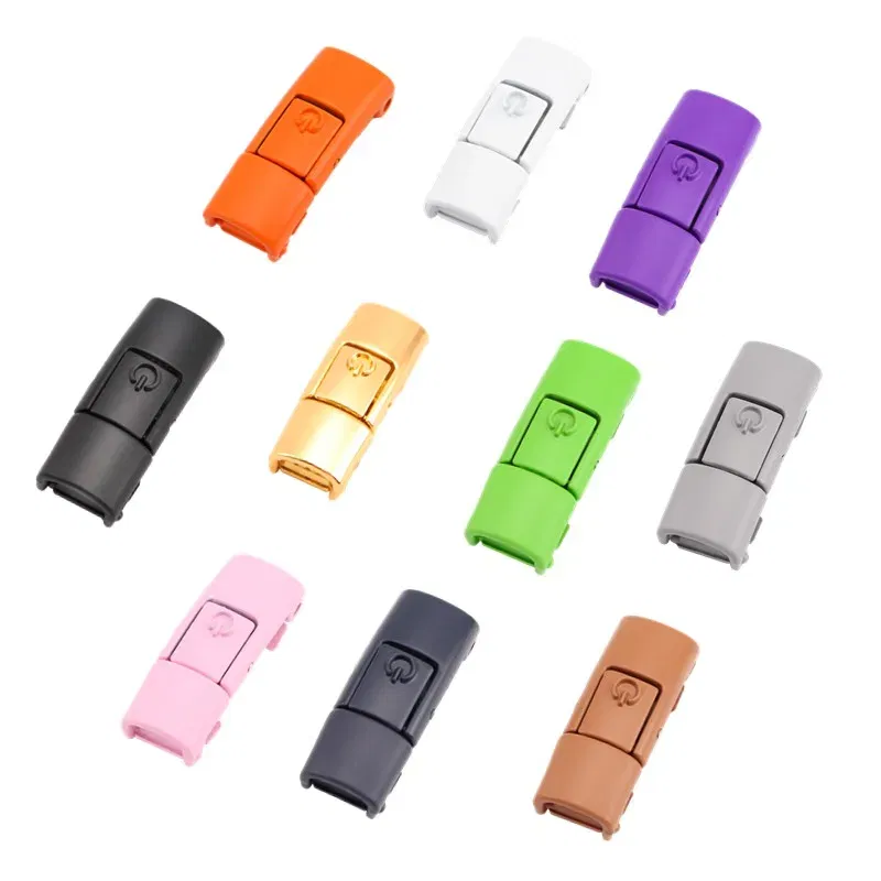 Color: MULTICOLOR - Switches Colorful Metal Buckle No Tie Shoe Laces Press Lock Shoelaces Without Ties Elastic Flat Shoelace Sneaker Kids Adult