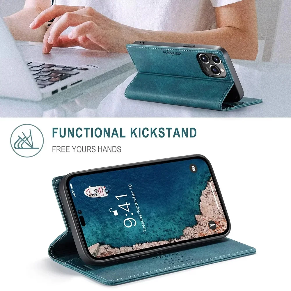 Color: Coffee, Material: Artificial Leather - Leather Cases for IPhone 16 15 14 13 12 11 Pro Max XR XS Max 8 7 6s Plus SE 2022 2020 Wallet Folio Flip Cover Rfid Blocking