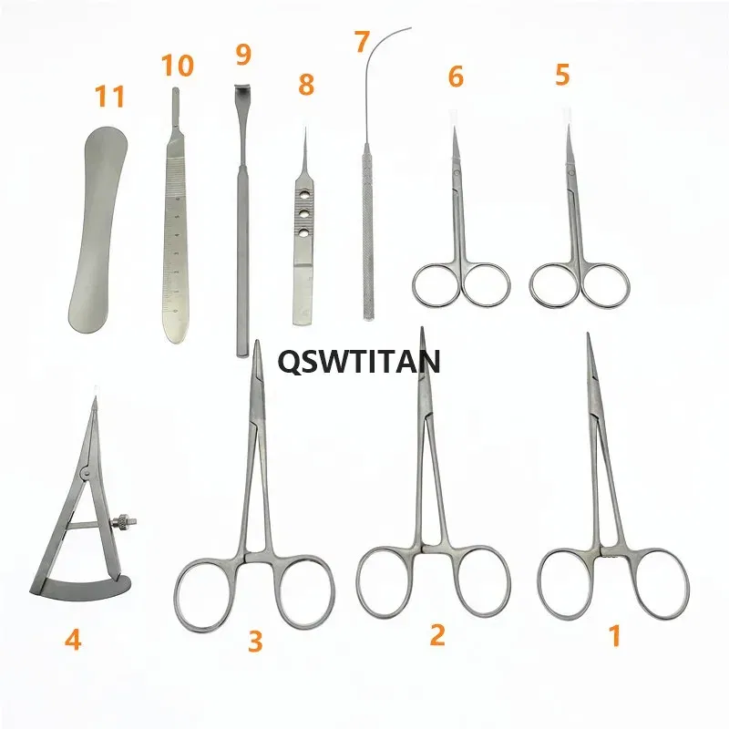 Color: Brushed Chrome - Eyelid reconstruction double eyelids plastic surgery instruments set Double eyelid Cosmetic tools kit