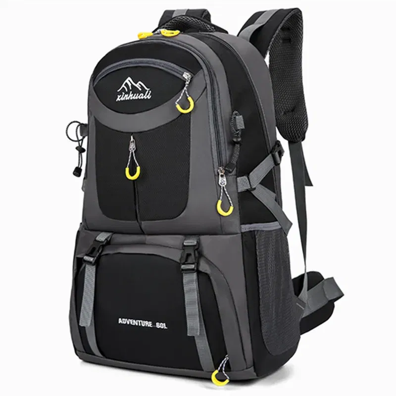 Color: light yellow - 2024 New High Capacity Outdoor Sports Travel Backpack 40L/60L Mountaineering Backpack