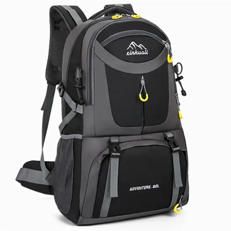 Color: light yellow - 2024 New High Capacity Outdoor Sports Travel Backpack 40L/60L Mountaineering Backpack