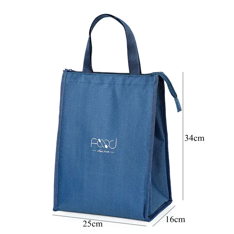Color: SKY BLUE - High-Capacity Portable Insulated Lunch Bag Women Kid Picnic Work Travel Food Thermal Storage Container Bento Box Cooler Tote Bag