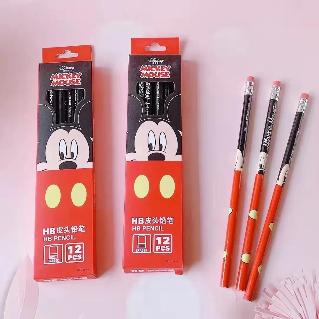 Color: Blue - Disney Stitch Pencil Cute Cartoon Action Anime Figures Minnie Mickey Winnie The Pooh Belle Alice Pencil Cartoon Childrens Gifts