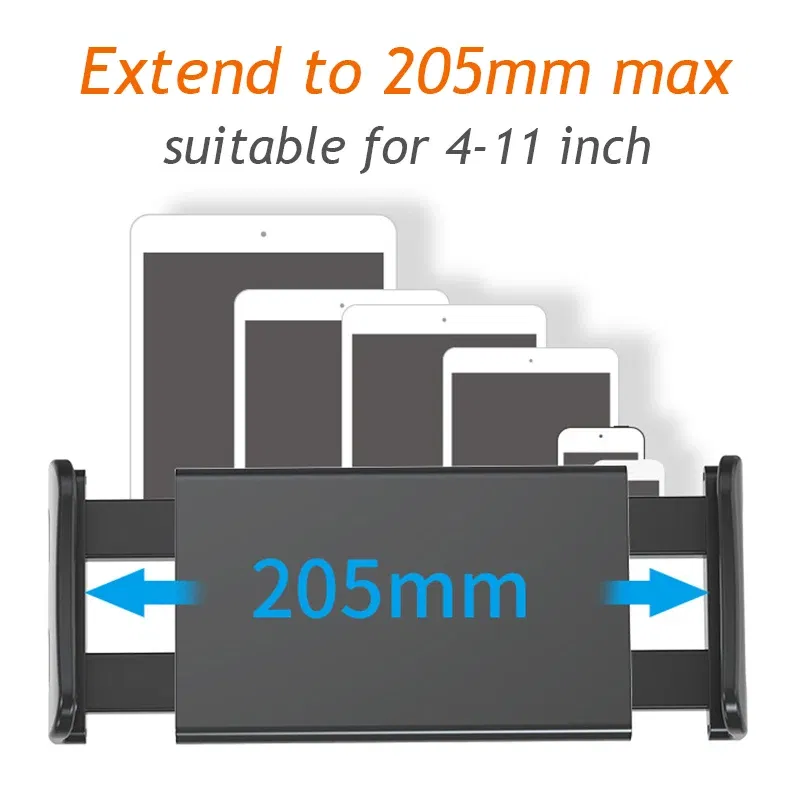 Color: Blue - Telescopic Car Rear Pillow Phone Holder Tablet Car Stand Seat Rear Headrest Mounting Bracket for Phone Tablet 4-11 Inch