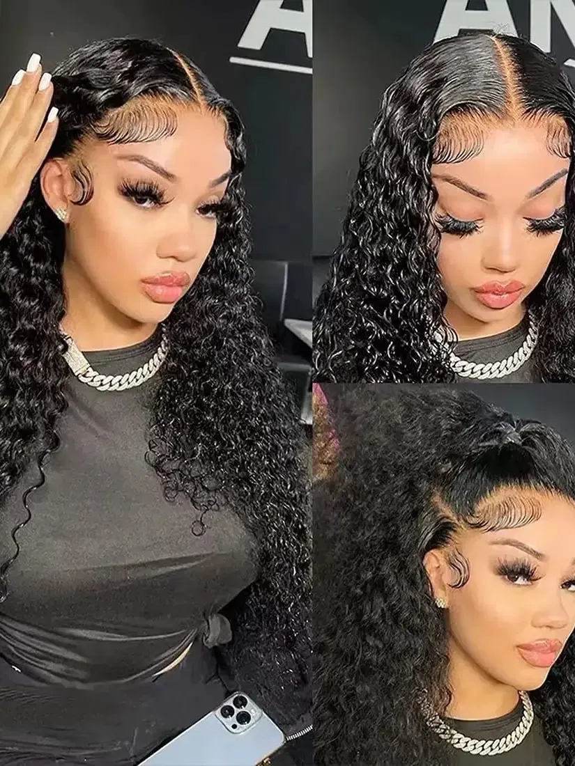 Color: Natural Color, Material Grade: virgin hair, Stretched Length: 24inches, Bulk Buy: 6pcs/lot - Bulk hair braiding Water Wave Bulk 18 inch human hair Boho braids with for knotless box or curly loose wave