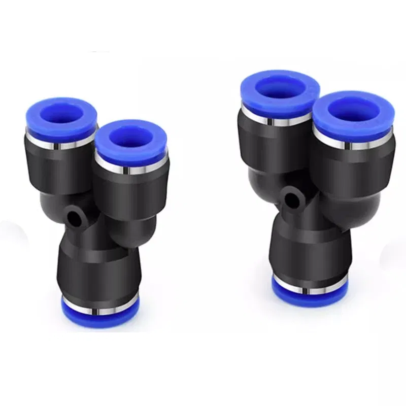 PW Y-type Pneumatic fitting Reducing Tee Straight Through 4 to 12mm plastic hose quick couplings