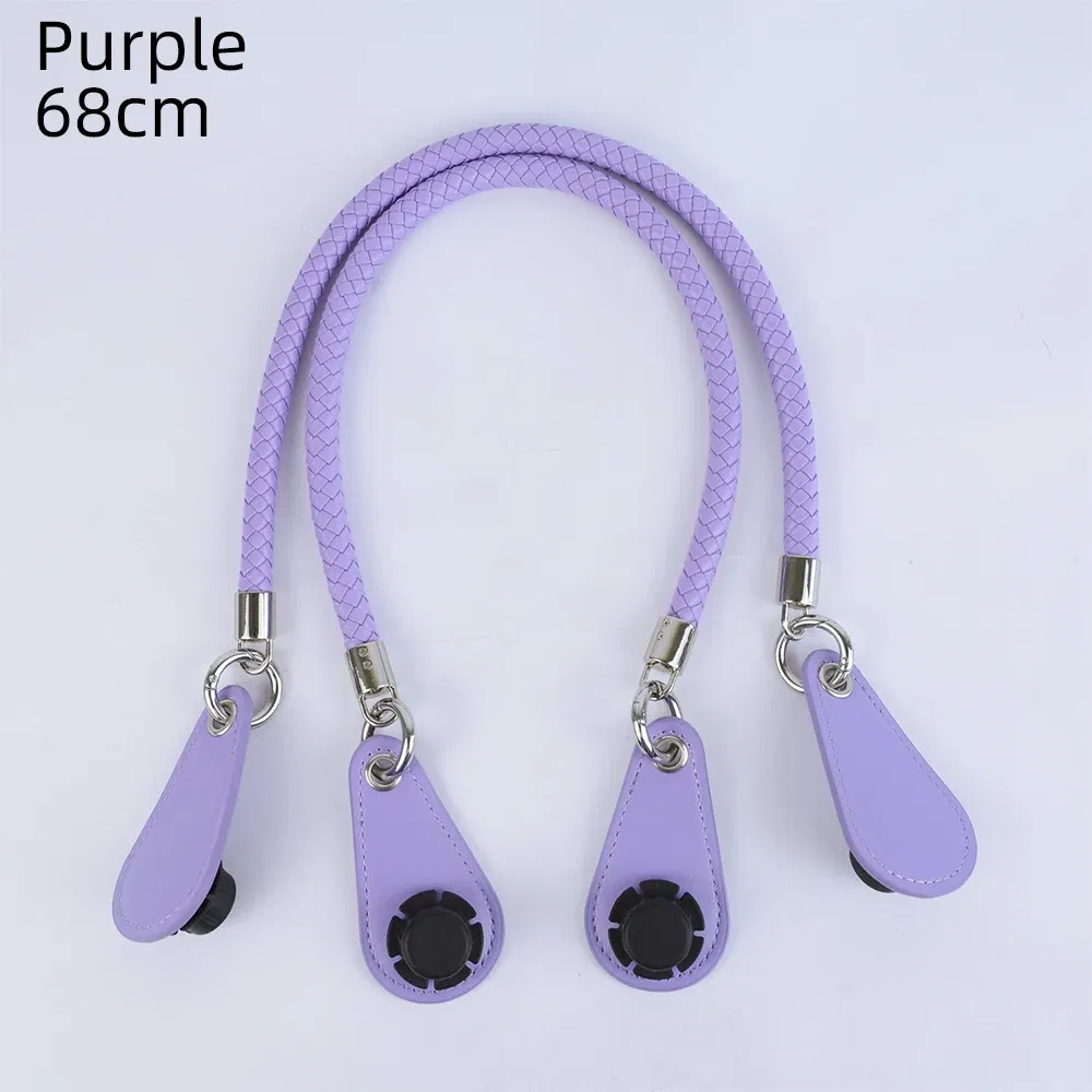 Color: Orange, Ships From: CHINA - New 1 pair Obag PU Woven braided leather Rope Handles straps round handlefor O Bag accessoires