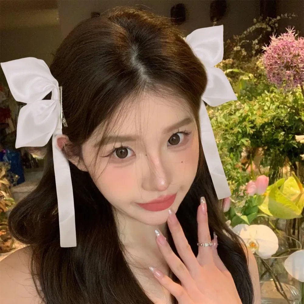 Color: Lavender - 2Pcs Bow Ribbon Hair Clip Fashion Bowknot Hairpins Small Cute Barrettes Women Girls Kids Bows Clips Ornament Headwear Headdress