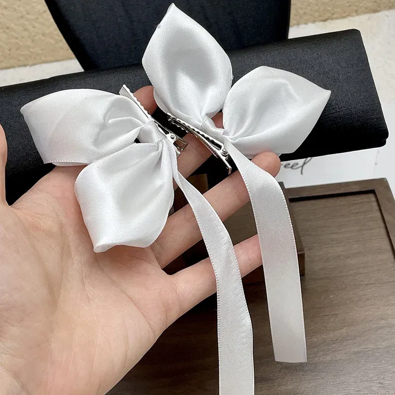 Color: Lavender - 2Pcs Bow Ribbon Hair Clip Fashion Bowknot Hairpins Small Cute Barrettes Women Girls Kids Bows Clips Ornament Headwear Headdress