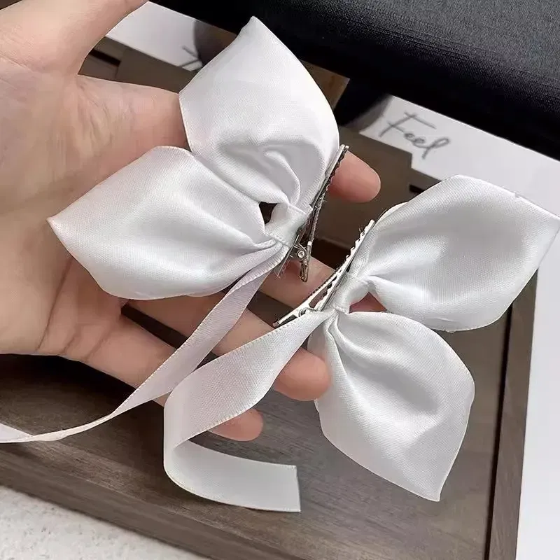 Color: Lavender - 2Pcs Bow Ribbon Hair Clip Fashion Bowknot Hairpins Small Cute Barrettes Women Girls Kids Bows Clips Ornament Headwear Headdress