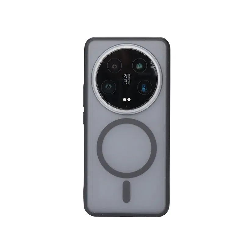 Color: black, Material: ABS - Magnetic Case For Xiaomi 14 Ultra Shockproof Magsafe Wireless Charging Clear Phone Cover Tpu Magnetic Frosted Protective Cover