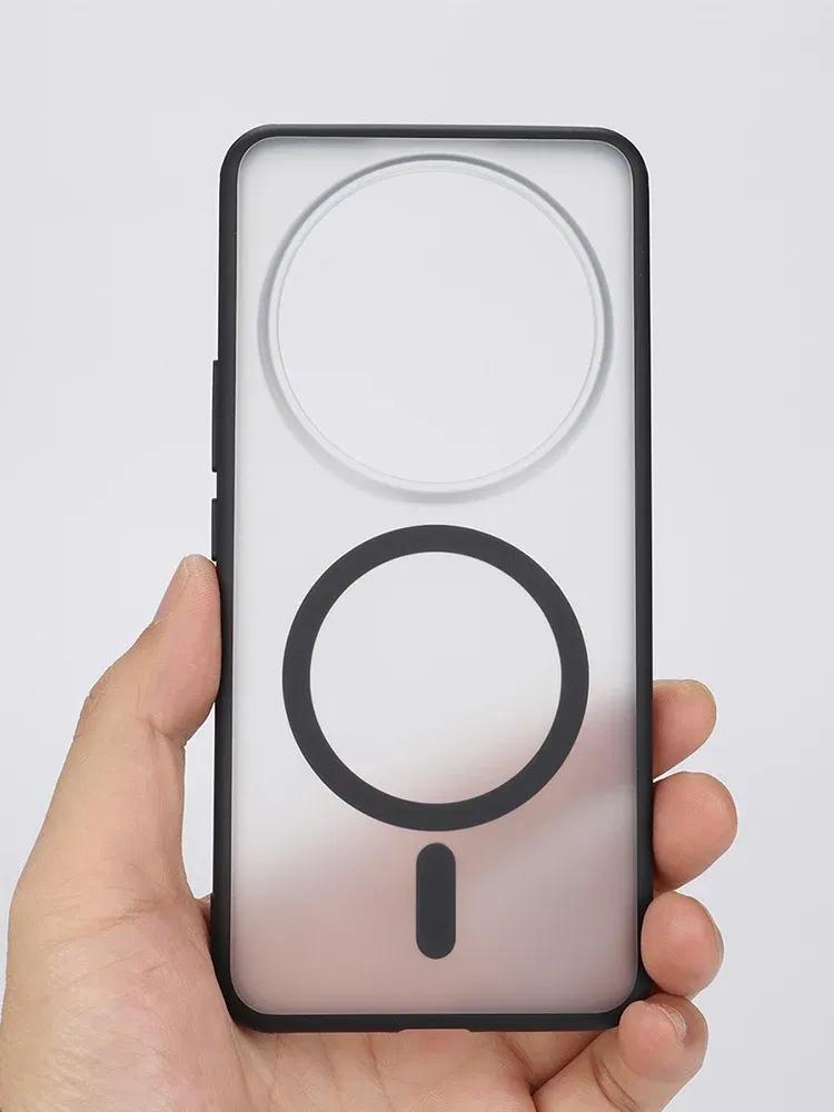 Color: black, Material: ABS - Magnetic Case For Xiaomi 14 Ultra Shockproof Magsafe Wireless Charging Clear Phone Cover Tpu Magnetic Frosted Protective Cover