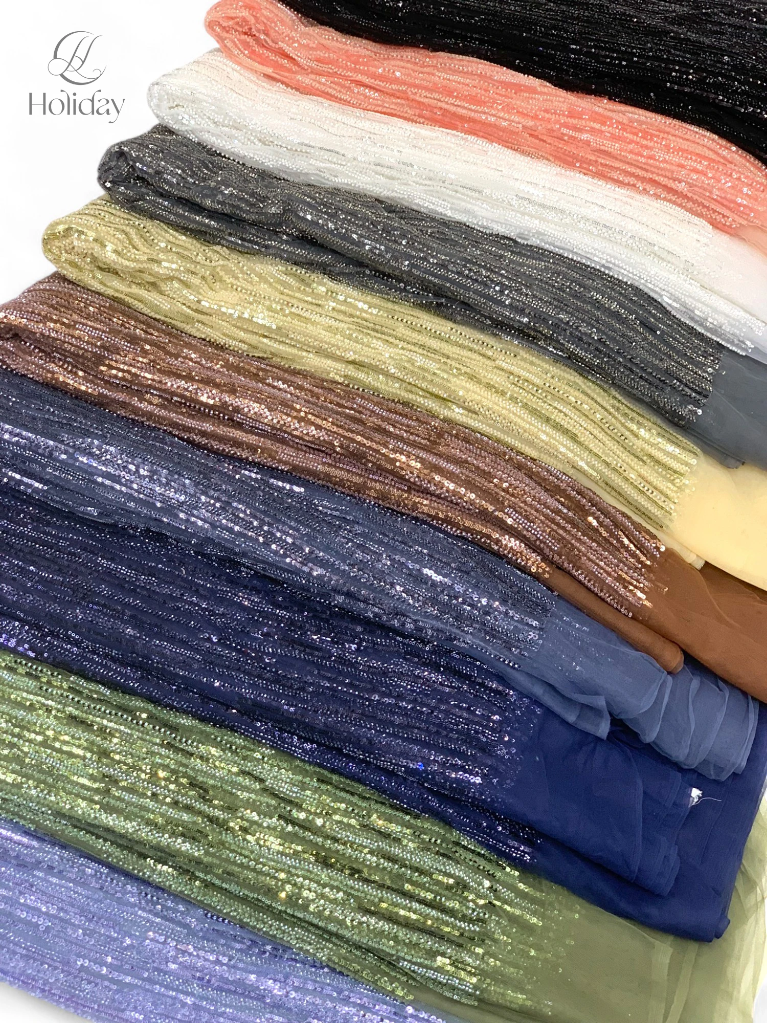 Color: black, Width: 130cm, Length: 3 YARDS - 3Y/piece Latest Nigerian Sequins Lace Fabric  Beaded Lace Fabric Luxury French Embroidery Groom Lace Fabric For Wedding Dress