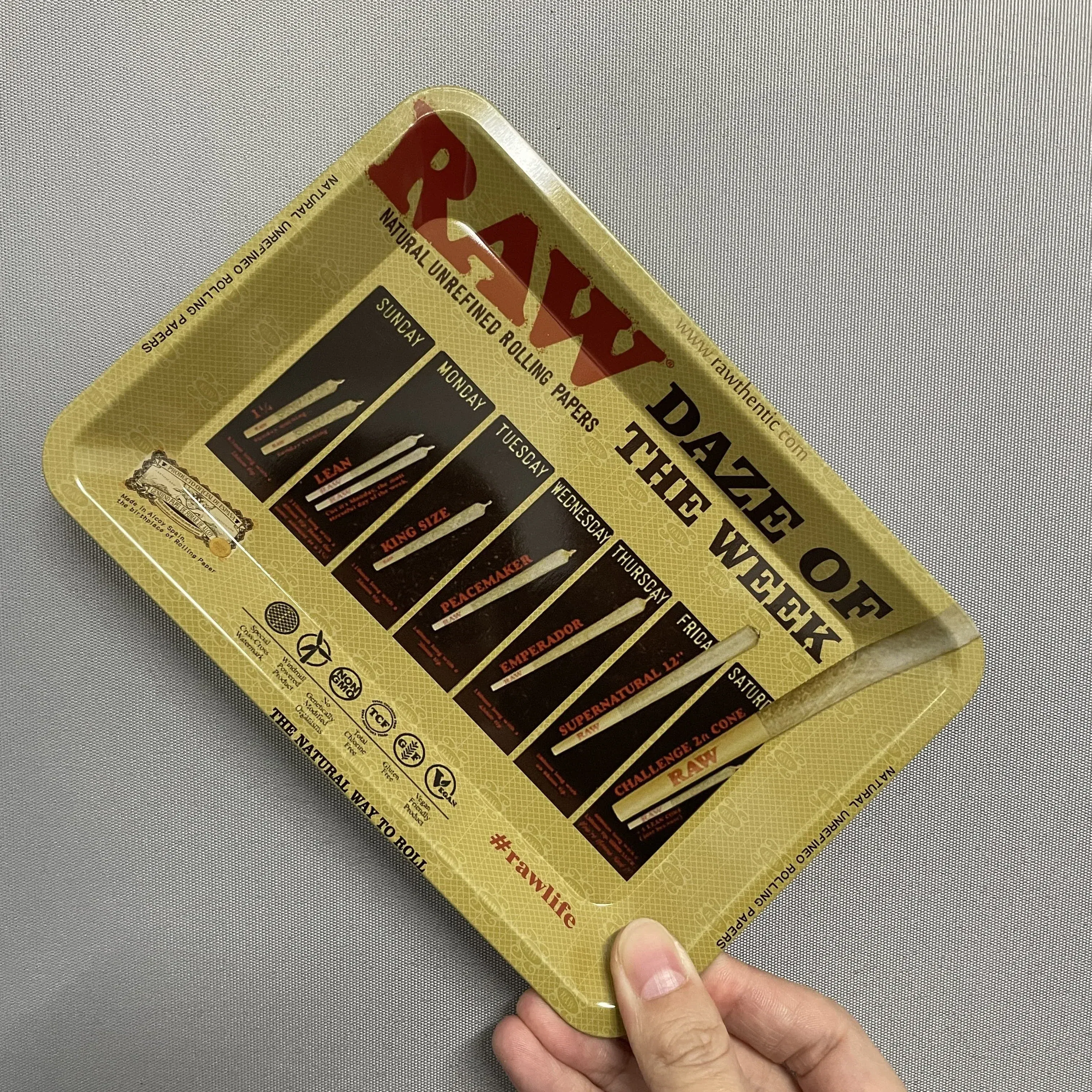 Color: Dark Grey - RAW Classic Rolling Tray Multi Designs Available