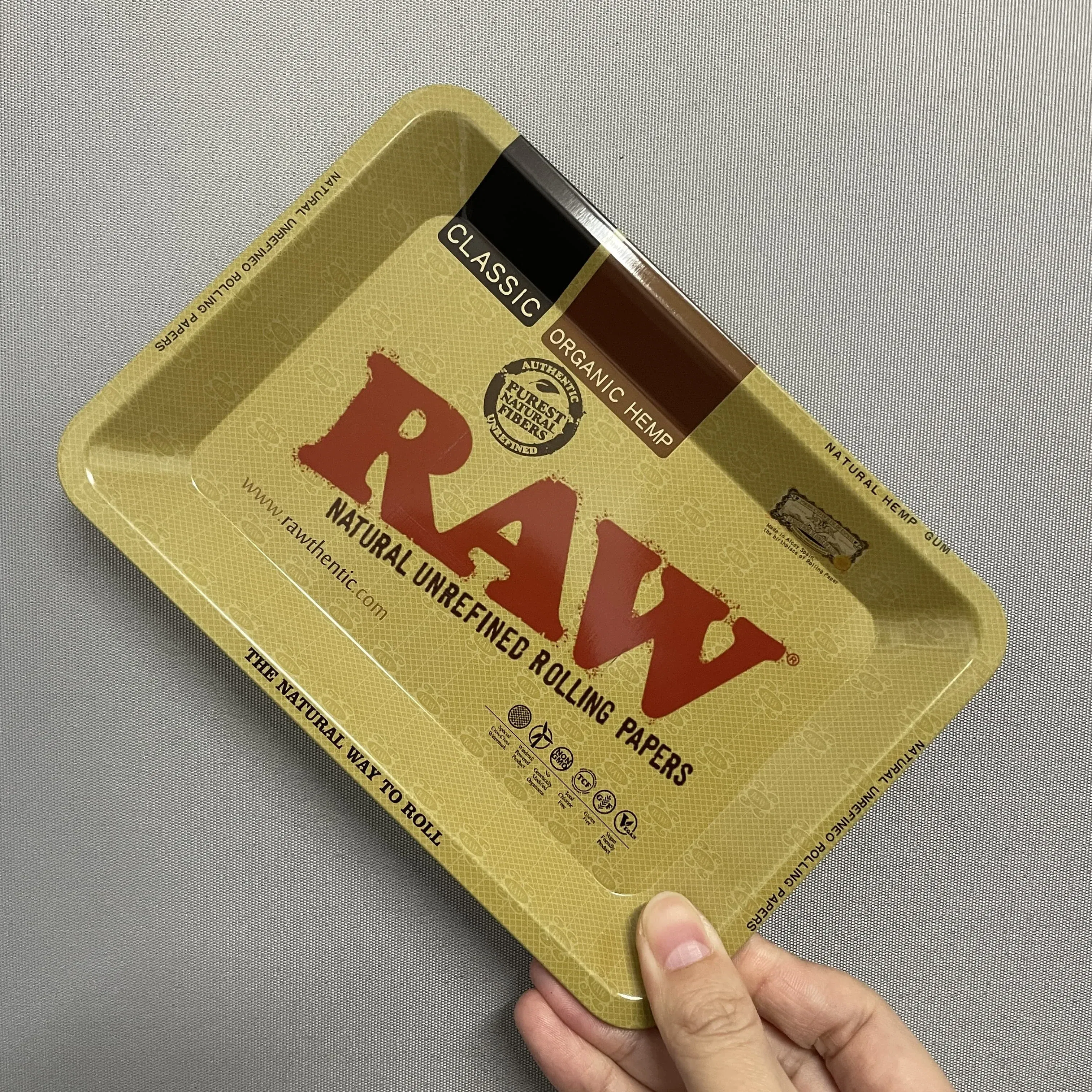 Color: Dark Grey - RAW Classic Rolling Tray Multi Designs Available