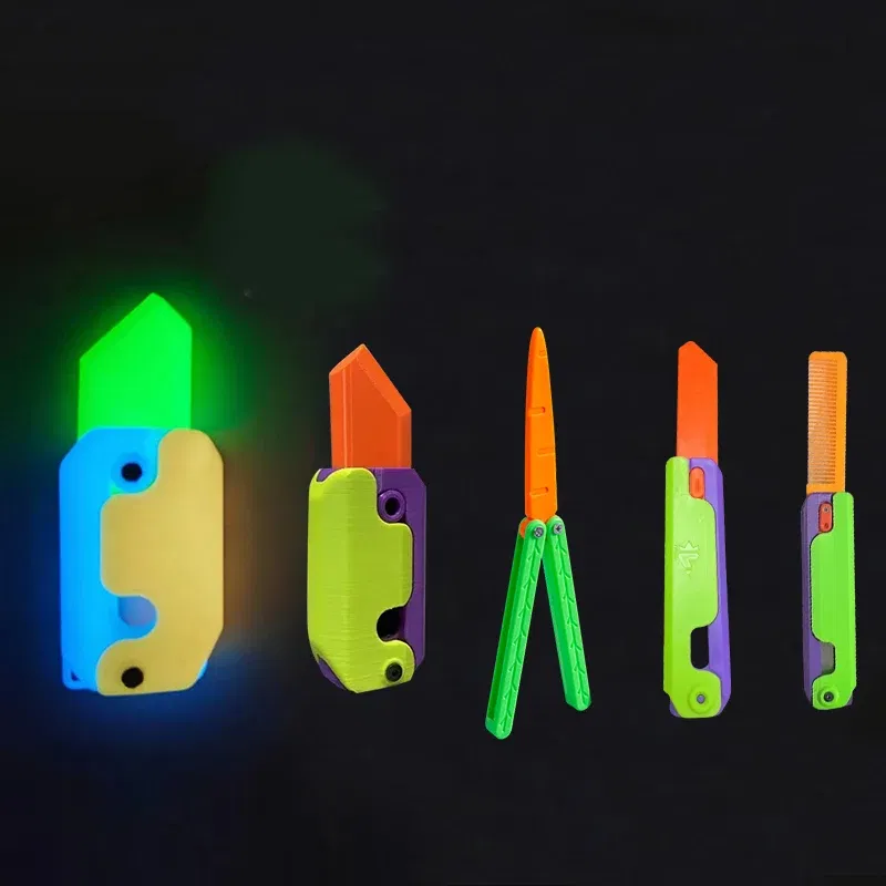 Color: light brown, Ships From: CHINA - Gravity Folding Claw Knife Radish Knife 3d Printing Gravity Knife Small Radish Knife Push Card Decompression Fidget  Mini Toy