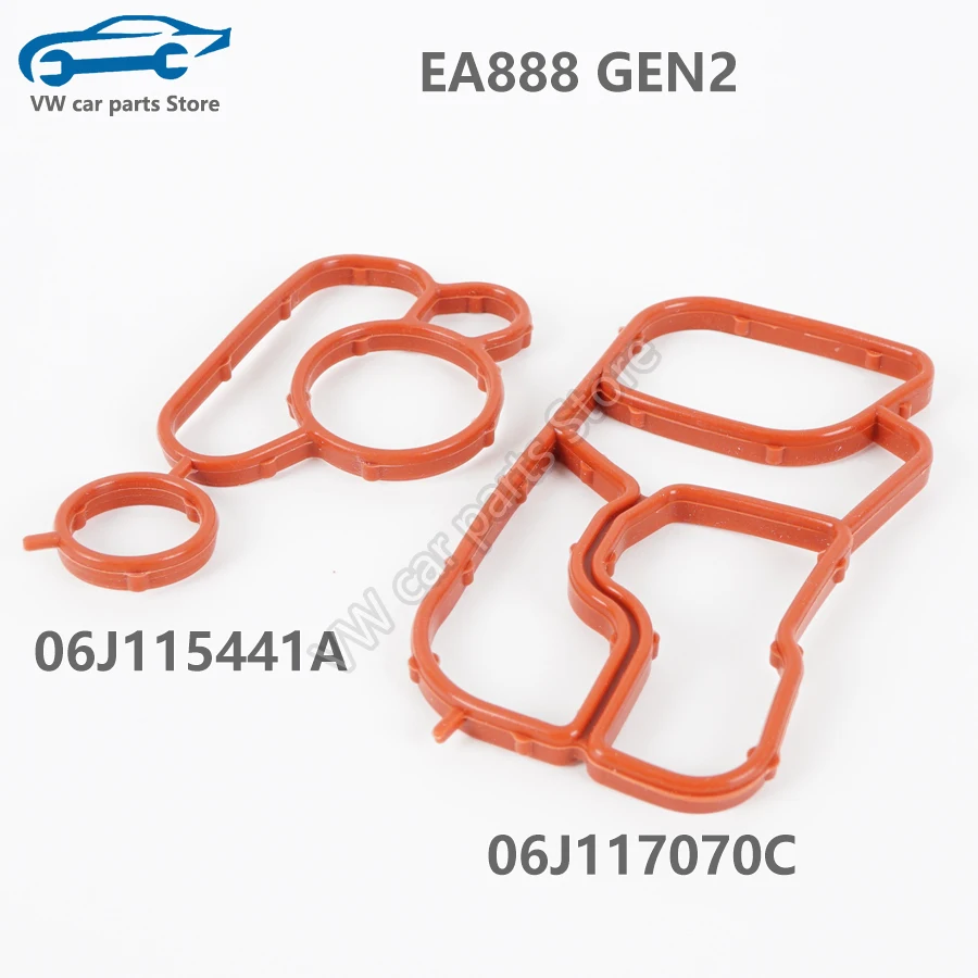 Color: army green - 06J117070C 06J115441A Oil Cooler Gasket Pipe And Connector Joint For EA888 Audi A4A5A6Q5 VW Golf Tiguan Passat Jetta 06L115441