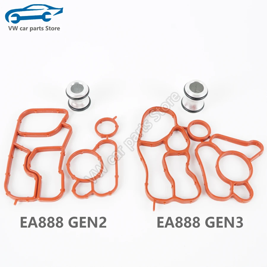 Color: army green - 06J117070C 06J115441A Oil Cooler Gasket Pipe And Connector Joint For EA888 Audi A4A5A6Q5 VW Golf Tiguan Passat Jetta 06L115441