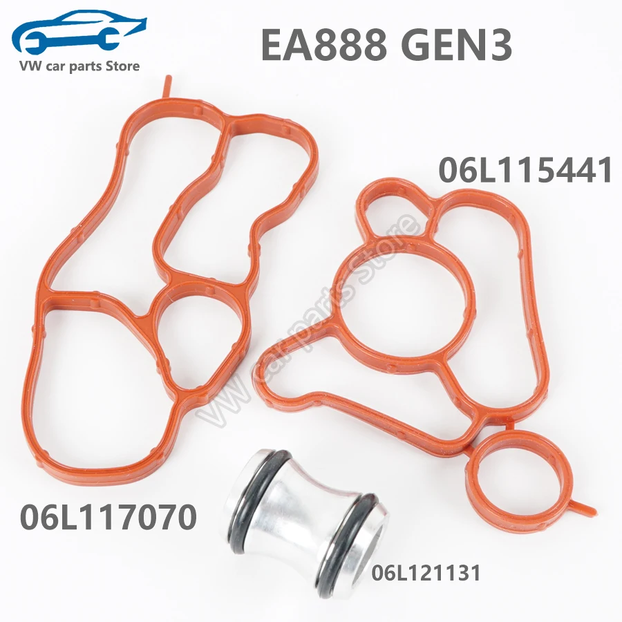 Color: army green - 06J117070C 06J115441A Oil Cooler Gasket Pipe And Connector Joint For EA888 Audi A4A5A6Q5 VW Golf Tiguan Passat Jetta 06L115441