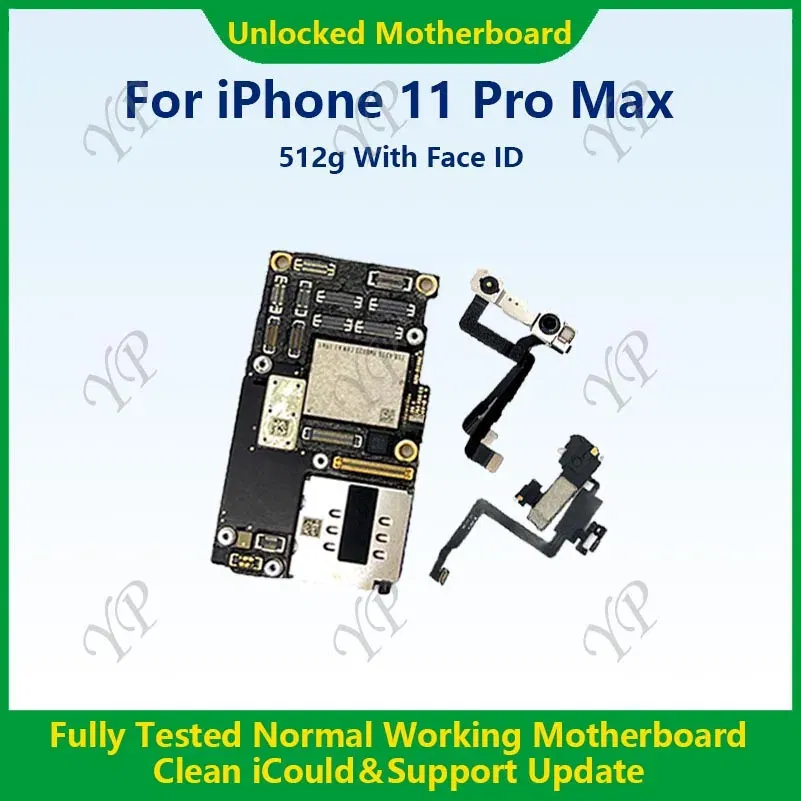 Color: khaki, Ships From: CHINA - Top Fully Tested Authentic Motherboard For iPhone 11 Pro Max 64g/256g Unlocked Mainboard With Face ID Cleaned iCloud Fast