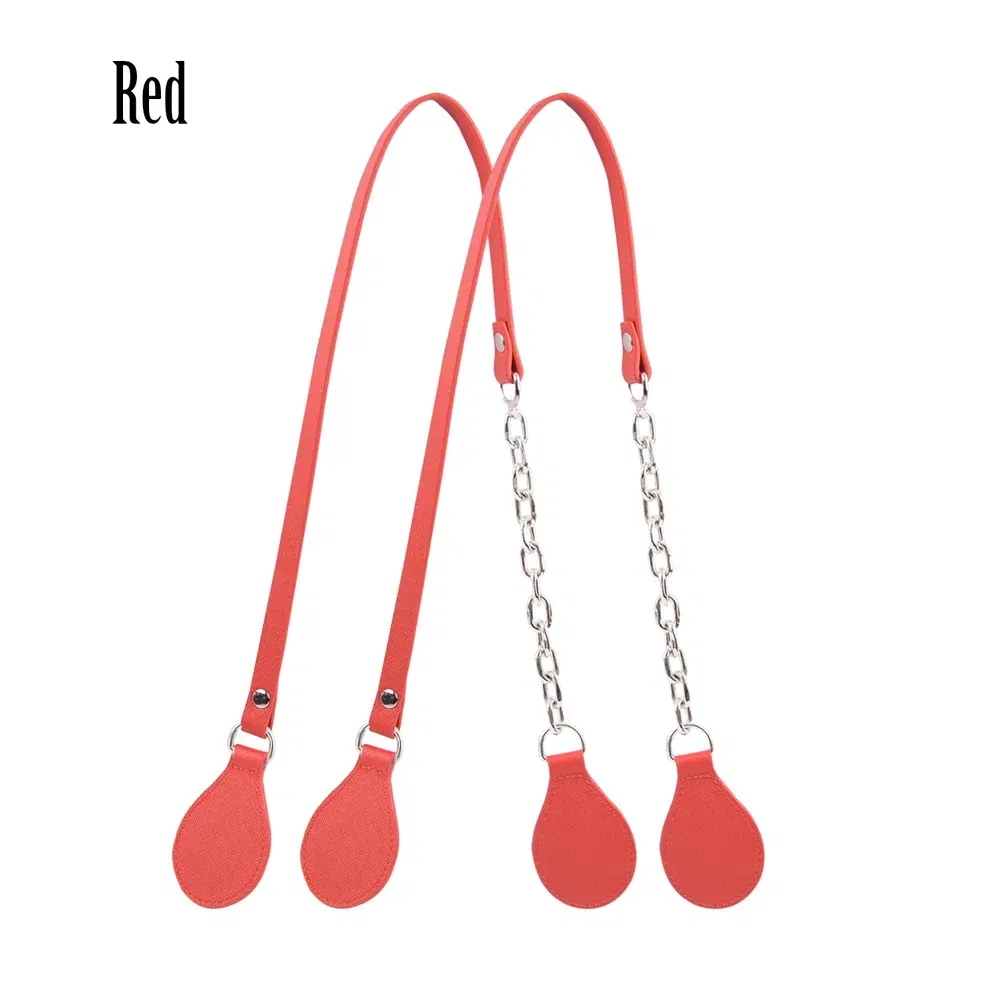 Color: Blue, Ships From: CHINA - Tanqu New Arrival Long Edge Painting Handles Faux Leather Flat PU Belt and Drops with Thicken Shiny Chain for OBag for EVA O Bag