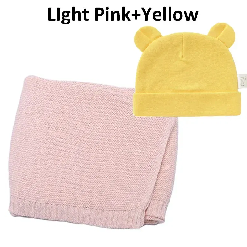 Color: Fuchsia, Size: Option 2, Ships From: CN - Personalized Baby Name Newborn Cotton Beanie and Knitted Blanket Set Embroidered Name Covering and Cute Hat Gift Set