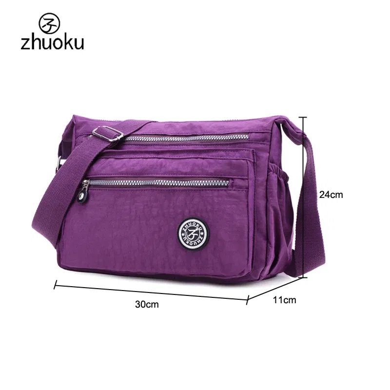 Color: Khaki - Women Messenger Bags Mini Ladies Nylon Handbags Shoulder Bag For Women Tote Handbag Bolsas Feminina Crossbody Bags