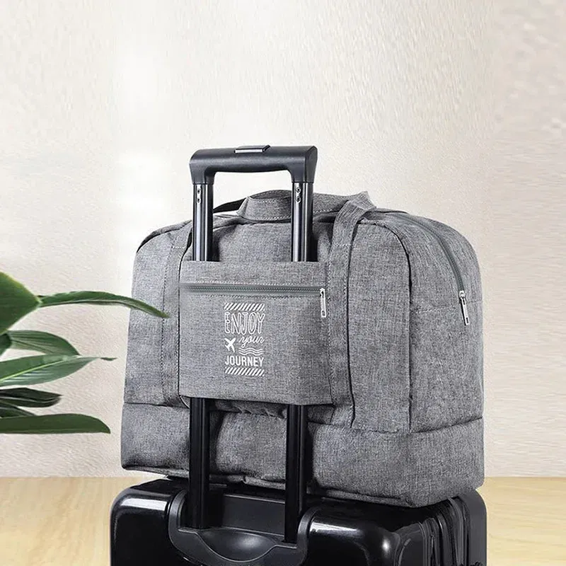 Color: GRAY - Double-Layer Waterproof Travel Bag for Gym & Swimming -Portable Handheld Dry/Wet Separation Cosmetic Toiletry Storage Unisex Bag