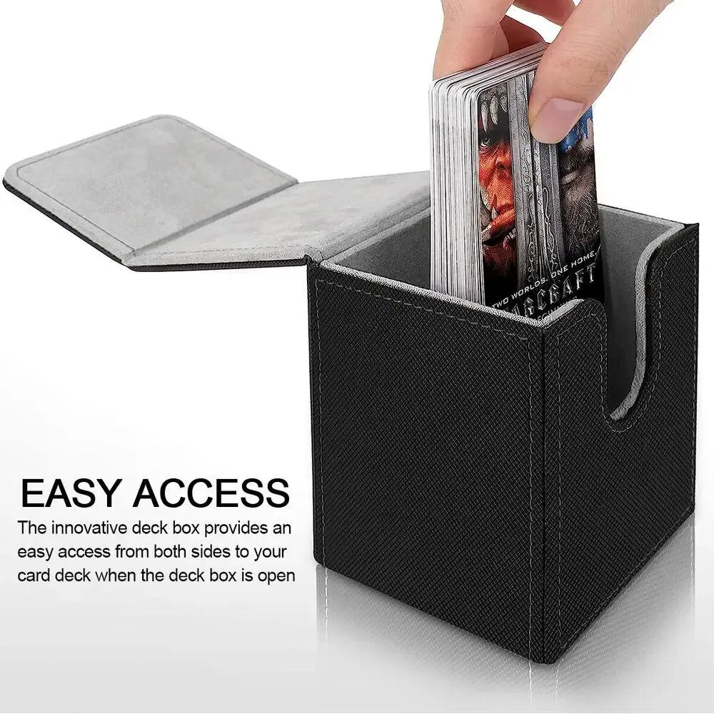 Color: plum - 1PC Game MTG Trading Card Holder PU Deck Box Board Card Deck Case High Quality Storage Container Protectors Kits