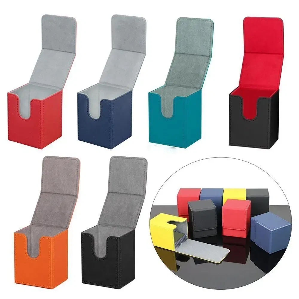 Color: Light Grey - 1PC Game MTG Trading Card Holder PU Deck Box Board Card Deck Case High Quality Storage Container Protectors Kits