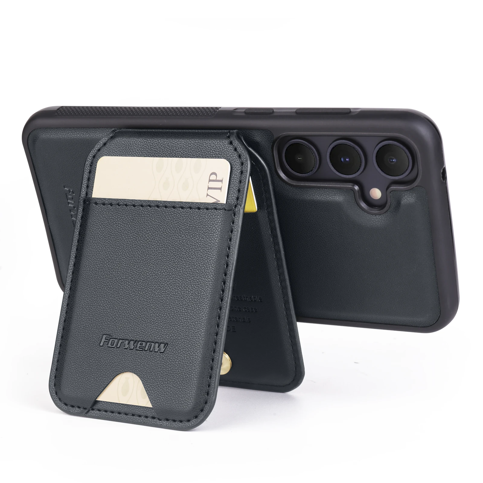 Color: black, Compatibility by Model: Galaxy S25 - Leather Case For Samsung Galaxy A16 A36 A56 A55 A35 A15 A25 S25 S24 Ultra S23 S22 Plus + 2 in 1 Detachable Vertical Wallet Cover