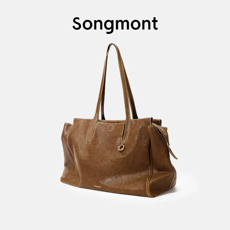 Color: Dark Grey - Songmont Tracing Collection Briefcase, Full-Grain Leather Travel Laptop Bag for Work Commute